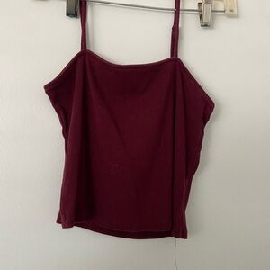 Sleeveless Ribbed Cami Top - Burgundy